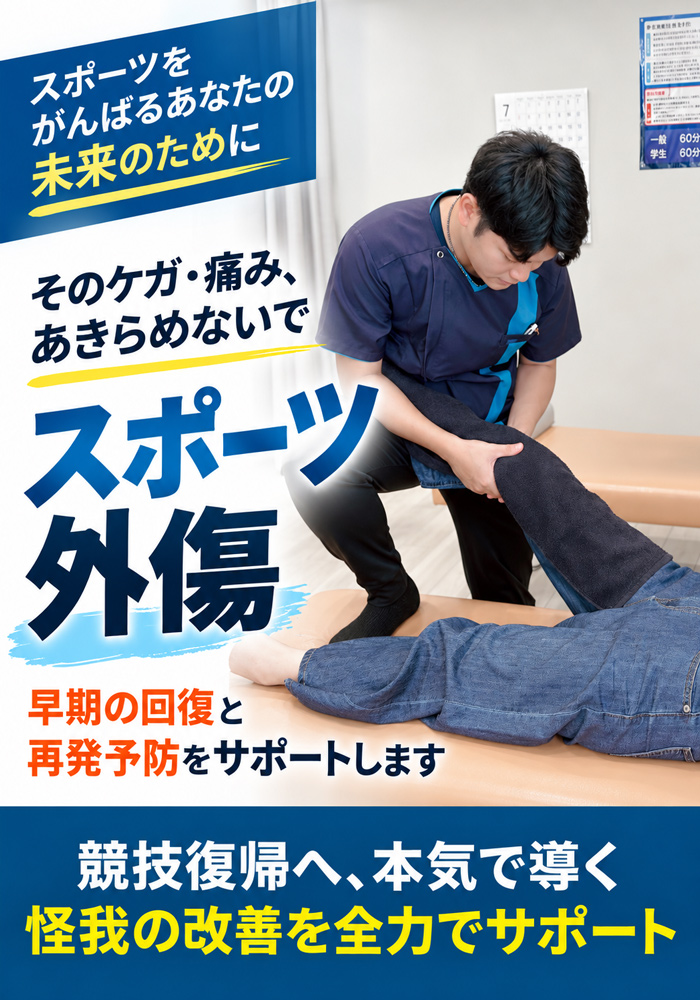 スポーツ外傷でお困りの方へ 整骨院元 光の森院